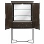 Casa Padrino Luxus Barschrank / Weinschrank Braun / Silber H. 198 cm - Bar M�bel