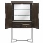 Casa Padrino Luxus Barschrank / Weinschrank Braun / Silber H. 198 cm - Bar M�bel