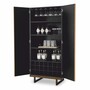 Casa Padrino Luxus Barschrank Naturfarben / Dunkelbraun / Bronze H. 175 cm - Bar M�bel
