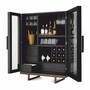 Casa Padrino Luxus Barschrank Schwarzgrau / Bronze H. 150 cm - Bar M�bel