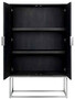 Casa Padrino Luxus Barschrank Schwarz / Silber 108 x 45 x H. 175 cm - Massivholz Schrank mit 2 T�ren - Wohnzimmer M�bel - Bar M�bel - Hotel M�bel - Luxus Kollektion
