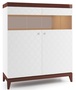Casa Padrino Luxus Barschrank mit 2 T�ren Wei� / Hochglanz Braun 111,2 x 45 x H. 132,8 cm - Luxus Kollektion 