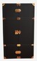 Casa Padrino Luxus Leder Koffer Barschrank Schwarz / Messing H. 135 cm - Made in Italy