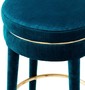Casa Padrino Luxus Barhocker Blau / Messing  41 x H. 68 cm - Runder Samt Hocker - Luxus M�bel