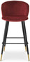 Casa Padrino Luxus Barstuhl Bordeauxrot / Schwarz / Gold 50,5 x 54 x H. 102 cm - Luxus Barhocker mit R�ckenlehne und edlem Samstoff - Luxus Bar M�bel