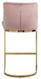 Casa Padrino Luxus Barstuhl Rosa / Gold 48 x 49 x H. 103 cm - Gepolsterter Barhocker mit edlem Samtstoff und Edelstahl Beinen - Luxus Barm�bel