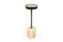 Casa Padrino Luxus Beistelltisch  21 x H. 64 cm - Runder Onyx Tisch mit Edelstahl Fu� - Luxus M�bel
