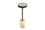Casa Padrino Luxus Beistelltisch  21 x H. 64 cm - Runder Onyx Tisch mit Edelstahl Fu� - Luxus M�bel