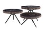 Casa Padrino Luxus Beistelltisch 3er Set Braun - Tische aus versteinertem Holz H. 25 / 33 / 40 cm - Luxus M�bel