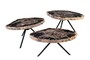 Casa Padrino Luxus Beistelltisch 3er Set Braun - Tische aus versteinertem Holz H. 25 / 33 / 40 cm - Luxus M�bel