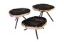 Casa Padrino Luxus Beistelltisch 3er Set Braun - Tische aus versteinertem Holz H. 25 / 33 / 40 cm - Luxus M�bel
