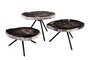 Casa Padrino Luxus Beistelltisch 3er Set Braun - Tische aus versteinertem Holz H. 25 / 33 / 40 cm - Luxus M�bel