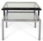 Casa Padrino Luxus Beistelltisch Silber 65 x 65 x H. 55 cm - Moderner Tisch mit geh�rteten Glasplatten und Edelstahl Gestell - Wohnzimmer M�bel
