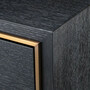 Casa Padrino Luxus Nachttisch Anthrazitgrau / Messingfarben 75 x 52 x H. 62 cm - Schlafzimmer Beistelltisch mit 2 Schubladen - Luxus Schlafzimmer M�bel