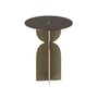 Casa Padrino Luxus Beistelltisch Braun / Bronzefarben  50 x H. 60 cm - Runder Beistelltisch mit Platte in dunkelbraunem Eichenfurnier und geb�rstetem Edelstahl Fu� - Luxus M�bel