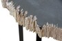 Casa Padrino Luxus Beistelltisch Braun 56 x 43 x H. 60 cm - Beistelltisch mit Tischplatte aus versteinertem Holz und schwarzem Eisenfu� - Luxus M�bel