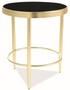 Casa Padrino Designer Beistelltisch Mattgold / Schwarz  42 x H. 48 cm - Runder Tisch mit Glasplatte - Wohnzimmer M�bel