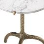 Casa Padrino Luxus Beistelltisch Vintage Messingfarben / Wei�  45 x H. 58,5 cm - Messing Tisch mit Marmorplatte - Wohnzimmer M�bel - Luxus M�bel