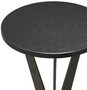 Casa Padrino Luxus Beistelltisch Schwarz / Bronzefarben  30,5 x H. 52 cm - Runder Tisch mit Granitplatte und Metall Beinen - Wohnzimmer M�bel - Luxus M�bel