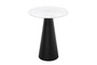 Casa Padrino Luxus Beistelltisch Cone Wei�  50 x H. 60 cm - Runder Beistelltisch in Marmor-Optik mit konischem Fu� und schwarzem Metallgestell - Luxus M�bel