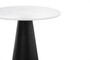 Casa Padrino Luxus Beistelltisch Cone Wei�  50 x H. 60 cm - Runder Beistelltisch in Marmor-Optik mit konischem Fu� und schwarzem Metallgestell - Luxus M�bel
