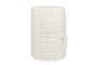 Casa Padrino Luxus Beistelltisch Cremewei�  43 x H. 61 cm - Runder Beistelltisch aus Faserbeton mit versetzt gestufter Silhouette - Luxus M�bel