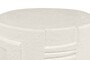 Casa Padrino Luxus Beistelltisch Cremewei�  43 x H. 61 cm - Runder Beistelltisch aus Faserbeton mit versetzt gestufter Silhouette - Luxus M�bel