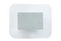 Casa Padrino Luxus Beistelltisch Cremewei� 50 x 40 x H. 46 cm - Handgefertigter Keramik Beistelltisch mit Platte aus strukturiertem Klarglas - Luxus M�bel