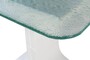 Casa Padrino Luxus Beistelltisch Cremewei� 50 x 40 x H. 46 cm - Handgefertigter Keramik Beistelltisch mit Platte aus strukturiertem Klarglas - Luxus M�bel