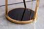 Casa Padrino Luxus Beistelltisch Gold / Schwarz  35 x H. 70 cm - Runder Edelstahl Blumentisch mit get�nten Glasplatten - Wohnzimmer M�bel - Luxus M�bel