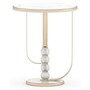 Casa Padrino Luxus Beistelltisch Gro� Wei� / Beige - Hochwertige Verarbeitung - Moderne Wohnzimmer M�bel - Luxus Qualit�t 
