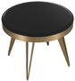Casa Padrino Luxus Beistelltisch Messingfarben / Schwarz  60 x H. 45 cm - Runder Edelstahl Tisch mit Glasplatte - Wohnzimmer M�bel - Luxus M�bel