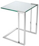Casa Padrino Luxus Beistelltisch Silber 45 x 45,5 x H. 56,5 cm - Edelstahl Tisch mit Glasplatte - Luxus Wohnzimmer M�bel