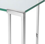 Casa Padrino Luxus Beistelltisch Silber 45 x 45,5 x H. 56,5 cm - Edelstahl Tisch mit Glasplatte - Luxus Wohnzimmer M�bel