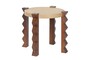 Casa Padrino Luxus Beistelltisch Naturfarben  60 x H. 52 cm - Runder Mindi Massivholz Beistelltisch in Naturfarben und hellem Kaffeeton - Luxus M�bel