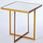 Casa Padrino Luxus Beistelltisch Bronze 51 x 51 x H. 55 cm - Metall Tisch mit Spiegelglas Tischplatte - Luxus M�bel
