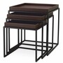 Casa Padrino Luxus Beistelltisch 3er Set Dunkelbraun / Schwarz - Wohnzimmer & Hotel M�bel