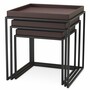 Casa Padrino Luxus Beistelltisch 3er Set Dunkelbraun / Schwarz - Wohnzimmer & Hotel M�bel