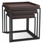 Casa Padrino Luxus Beistelltisch 3er Set Dunkelbraun / Schwarz - Wohnzimmer & Hotel M�bel