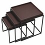 Casa Padrino Luxus Beistelltisch 3er Set Dunkelbraun / Schwarz - Wohnzimmer & Hotel M�bel