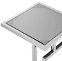 Casa Padrino Luxus Beistelltisch Silber / Grau 33 x 33 x H. 60 cm - Edelstahl Tisch mit Glasplatte - Wohnzimmer M�bel - Luxus M�bel - Luxus Einrichtung - Luxus Interior