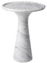 Casa Padrino Luxus Beistelltisch Wei�  46,5 x H. 60 cm - Runder Beistelltisch aus hochwertigem Carrara Marmor - Luxus M�bel