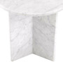 Casa Padrino Luxus Beistelltisch Wei�  45 x H. 45 cm - Runder Beistelltisch aus hochwertigem Carrara Marmor - Luxus Marmor M�bel
