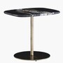 Casa Padrino Luxus Beistelltisch mit Marmorplatte Schwarz / Messing H. 55 cm