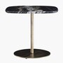 Casa Padrino Luxus Beistelltisch mit Marmorplatte Schwarz / Messing H. 55 cm