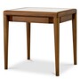 Casa Padrino Luxus Mahagoni Beistelltisch mit Marmorplatte und Schublade Braun / Beige