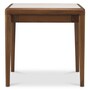 Casa Padrino Luxus Mahagoni Beistelltisch mit Marmorplatte und Schublade Braun / Beige
