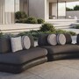 Casa Padrino Luxus Beton Sofa Grau / Anthrazit 463 cm - Outdoor Garten Sofa