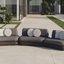Casa Padrino Luxus Beton Sofa Grau / Anthrazit 463 cm - Outdoor Garten Sofa