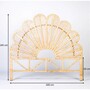 Casa Padrino Luxus Rattan Bett-Kopfteil Naturfarben 160 cm - Schlafzimmer M�bel